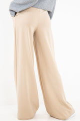 Nude High Waist Paper Bag Buckle Belt Trousers - Ivyonna
