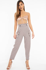 Black Orange Check Frill Detail Trousers - Bristal