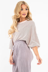 Pink Glitter Stripe Batwing Jumper - Bowyn