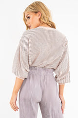 Pink Glitter Stripe Batwing Jumper - Bowyn
