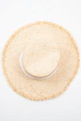 Natural Woven Frayed Edge Beach Hat - Dalina