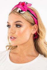 Leopard Pink Colour Block Scarf - Priscella