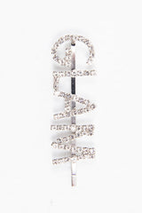 Silver Diamante Glam Slogan Hair Slide - Azelia