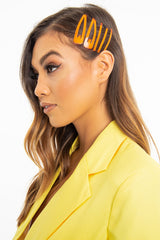 Neon Orange Pack of 5 Clips and Barrettes - Esmi