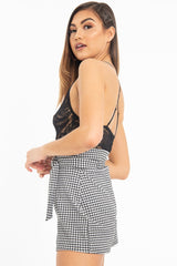 Black Lace Cross Back Bodysuit - Brogan