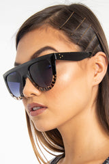 Black Clear Animal Square Oversized Sunglasses - Kajsa