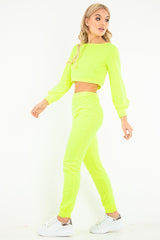 Neon Yellow Sweatshirt Legging Loungewear Set - Sylvie