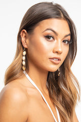 Gold Shell Drop Down Earrings - Iyla