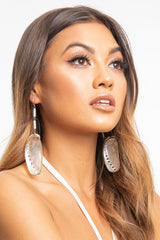 Iridescent Large Shell Drop Earrings - Alene