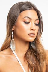 Iridescent Large Shell Drop Earrings - Alene