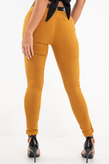 Mustard Belted Tapered Trousers - Kierra