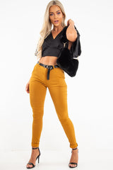 Mustard Belted Tapered Trousers - Kierra