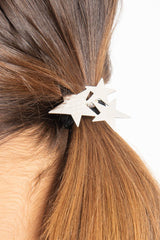 Silver 3 Metallic Star Hair Bobble - Aalia