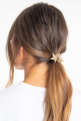 Gold 3 Metallic Star Hair Bobble - Aalia