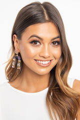 Multi Resin Embellished Gem Earrings - Tristina