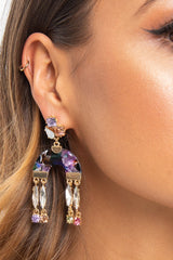 Multi Resin Embellished Gem Earrings - Tristina