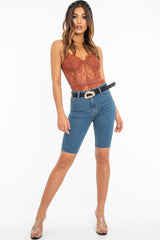 Black Faux Leather Abstract Buckle Belt - Charlett