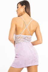 Lilac Lace Cross Back Bodysuit - Brogan