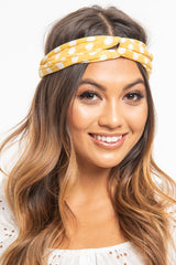 Mustard Polka Dot Twist Headband - Kentlee