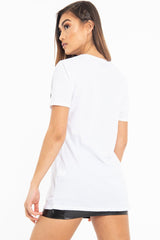 White Eyes Lips Print T-Shirt - Ayva