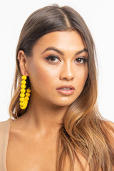 Yellow Beaded Hoop Earring - Amyja