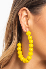 Yellow Beaded Hoop Earring - Amyja