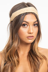 Natural Woven Black Tie Headband - Aanvi