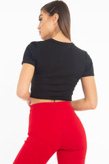 Black Property of No-One Extreme Rip Crop Top - Verle