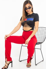 Black Property of No-One Extreme Rip Crop Top - Verle