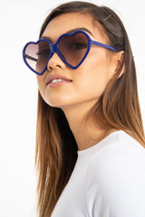 Purple Black Tinted Heart Shape Sunglasses - Elleah