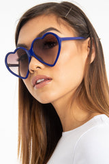 Purple Black Tinted Heart Shape Sunglasses - Elleah