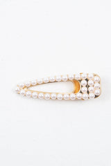 Gold Large Pearl Detail Crocodile Clip - Yvette