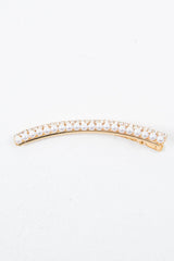 Gold Pearl Diamante Detail Crocodile Barrette - Dolli