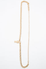 Gold Chunky Chain Padlock Key Belt - Peaches