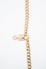 Gold Chunky Chain Padlock Key Belt - Peaches