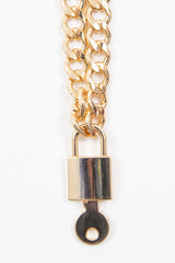 Gold Chunky Chain Padlock Key Belt - Peaches