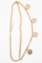 Gold Chunky Chain Coin Detail Belt - Milani