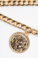 Gold Chunky Chain Coin Detail Belt - Milani