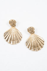 Gold Shell Detail Drop Earrings - Esty