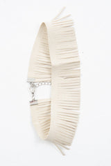 Beige Faux Suede Fringe Detail Choker - Shona