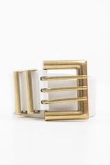 White Faux Leather Wide Waist Belt - London