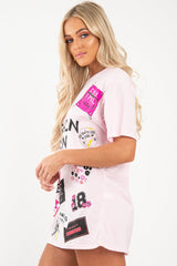 Pink Fashion Icon Slogan Print T-Shirt - Raeonna