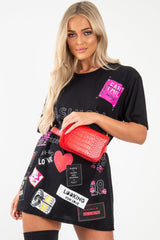 Black Fashion Icon Slogan Print T-Shirt - Raeonna