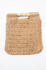 Straw Woven Wooden Handle Bag - Aidee