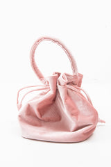 Blush Pink Velvet Bucket Bag - Daylyn