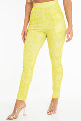 Green Snake Print Crepe Tapered Trousers - Giulia