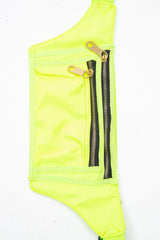 Neon Yellow Front Pocket Zip Bum Bag - Iviona