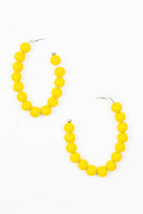 Yellow Beaded Hoop Earring - Amyja