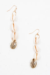 Gold Shell Drop Down Earrings - Iyla