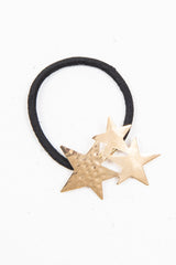 Gold 3 Metallic Star Hair Bobble - Aalia